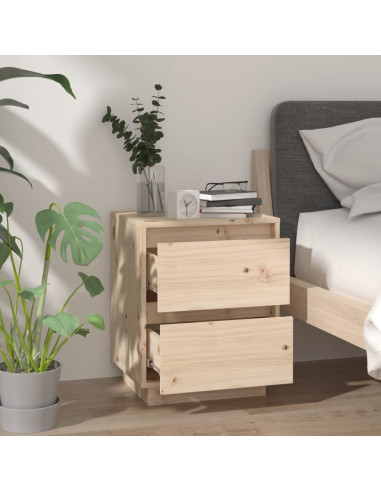 Comodini 2 pz 40x35x50 cm in Legno Massello di Pino