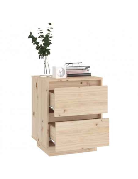 Comodini 2 pz 40x35x50 cm in Legno Massello di Pino