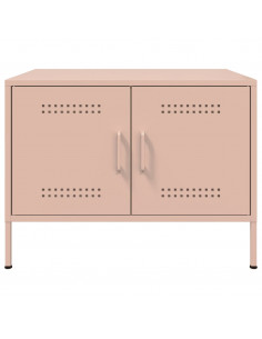 Tavolino Rosa 68x50x50,5 cm in Acciaio Laminato a Freddo 2