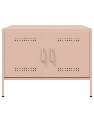 Tavolino Rosa 68x50x50,5 cm in Acciaio Laminato a Freddo