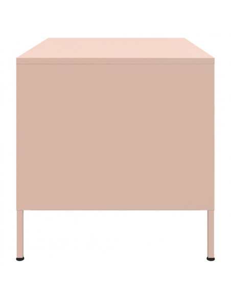Tavolino Rosa 68x50x50,5 cm in Acciaio Laminato a Freddo