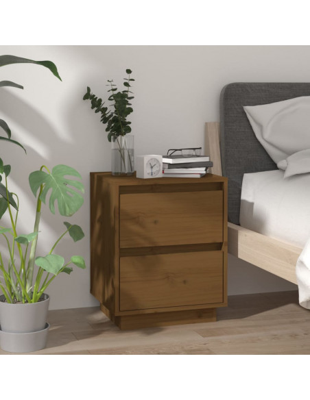 Comodini 2 pz Miele 40x35x50 cm in Legno Massello di Pino