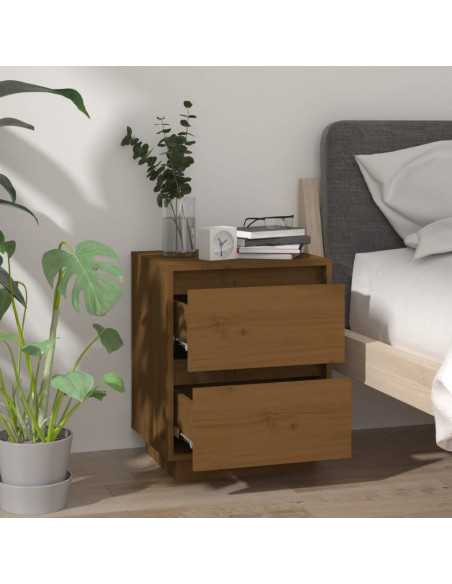 Comodini 2 pz Miele 40x35x50 cm in Legno Massello di Pino