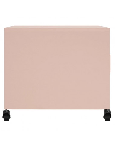 Tavolino Rosa 68x50x43,5 cm in Acciaio Laminato a Freddo