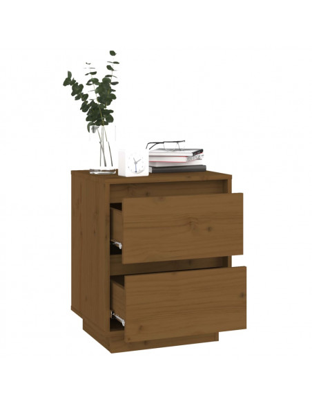 Comodini 2 pz Miele 40x35x50 cm in Legno Massello di Pino