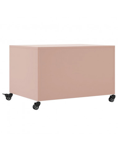 Tavolino Rosa 68x50x43,5 cm in Acciaio Laminato a Freddo