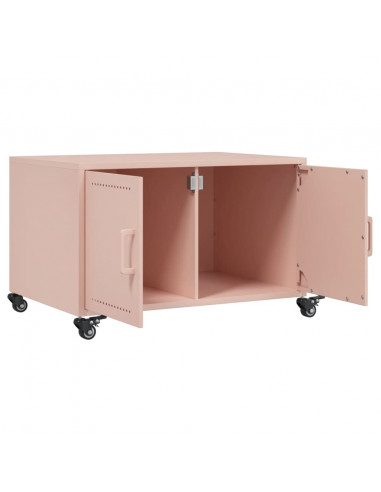 Tavolino Rosa 68x50x43,5 cm in Acciaio Laminato a Freddo