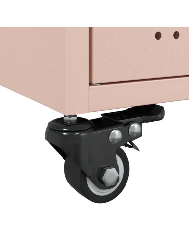 Tavolino Rosa 68x50x43,5 cm in Acciaio Laminato a Freddo