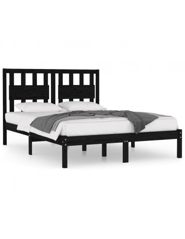 Giroletto Nero in Legno Massello di Pino 140x190 cm