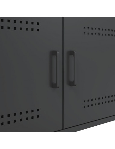 Tavolino Nero 68x50x50,5 cm in Acciaio Laminato a Freddo