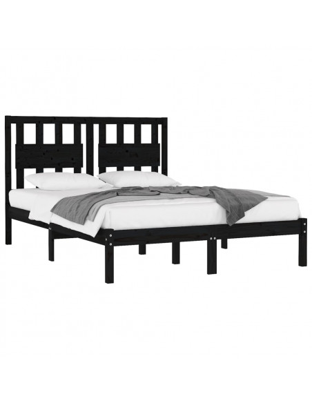 Giroletto Nero in Legno Massello di Pino 140x190 cm