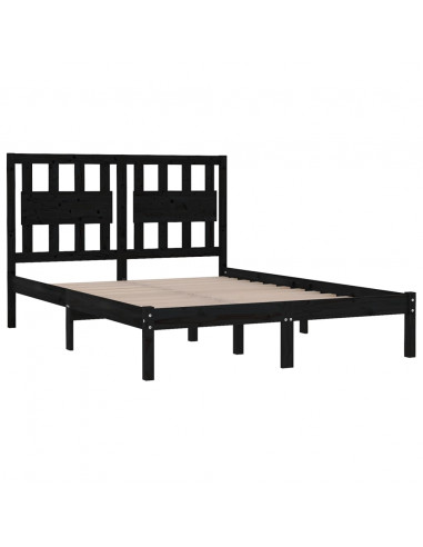 Giroletto Nero in Legno Massello di Pino 140x190 cm