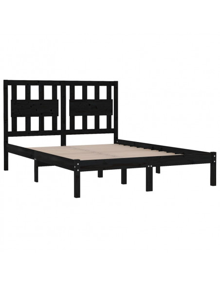 Giroletto Nero in Legno Massello di Pino 140x190 cm