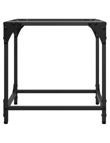 Tavolino Salotto con Piano Vetro Trasparente 40x40x40cm Acciaio