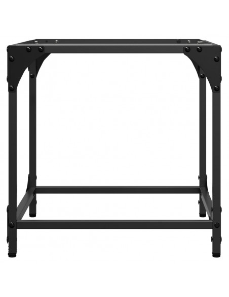 Tavolino Salotto con Piano Vetro Trasparente 40x40x40cm Acciaio