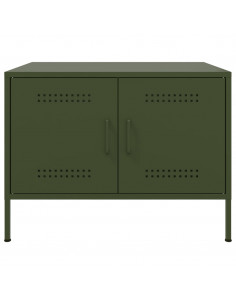 Tavolino Verde Oliva 68x50x50,5 cm in Acciaio Laminato a Freddo 2