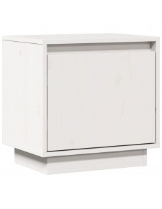 Comodino Bianco 40x30x40 cm in Legno Massello di Pino 2
