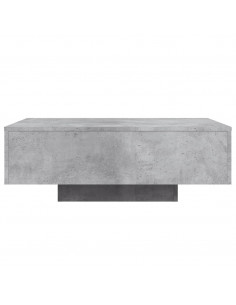 Tavolino da Soggiorno con Luci LED Grigio Cemento 85x55x31 cm 2