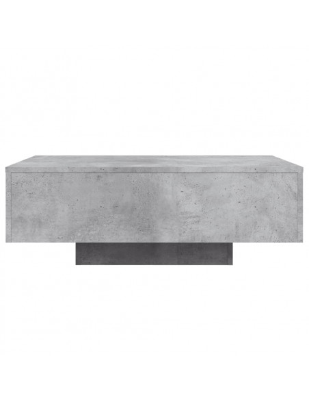 Tavolino da Soggiorno con Luci LED Grigio Cemento 85x55x31 cm