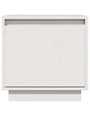 Comodino Bianco 40x30x40 cm in Legno Massello di Pino