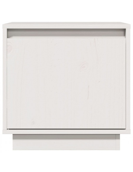 Comodino Bianco 40x30x40 cm in Legno Massello di Pino