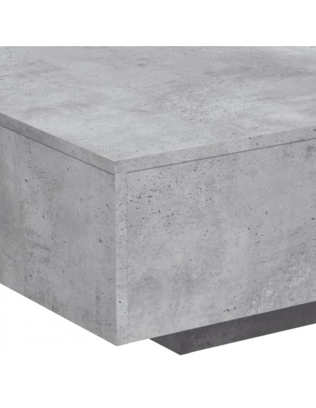 Tavolino da Soggiorno con Luci LED Grigio Cemento 85x55x31 cm
