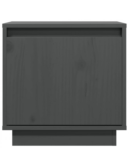 Comodini 2 pz Grigi 40x30x40 cm in Legno Massello di Pino