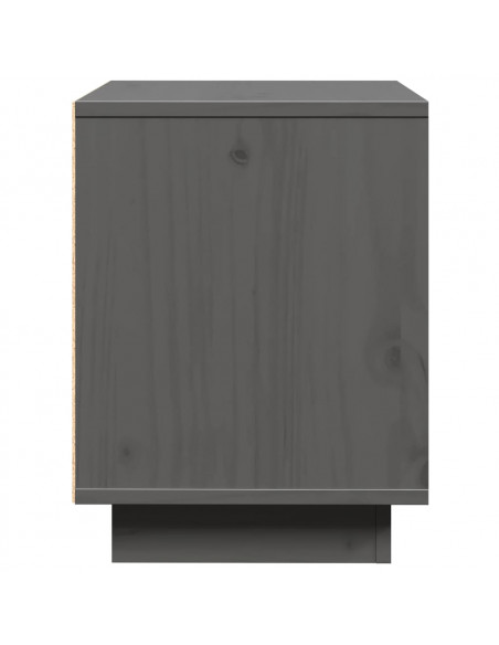 Comodini 2 pz Grigi 40x30x40 cm in Legno Massello di Pino