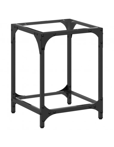 Tavolino Salotto con Piano Vetro Trasparente 30x30x40cm Acciaio