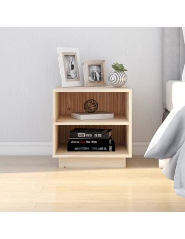 Comodini 2 pz 40x34x40 cm in Legno Massello di Pino