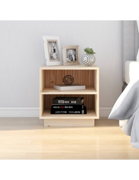 Comodini 2 pz 40x34x40 cm in Legno Massello di Pino