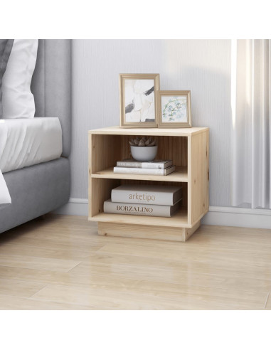 Comodini 2 pz 40x34x40 cm in Legno Massello di Pino