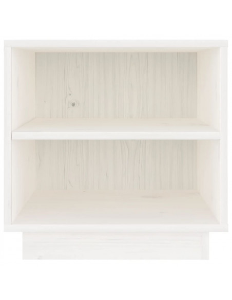 Comodino Bianco 40x34x40 cm in Legno Massello di Pino