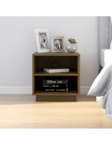 Comodini 2 pz Miele 40x34x40 cm in Legno Massello di Pino