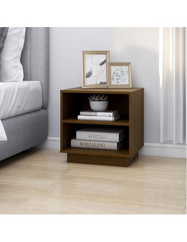 Comodini 2 pz Miele 40x34x40 cm in Legno Massello di Pino