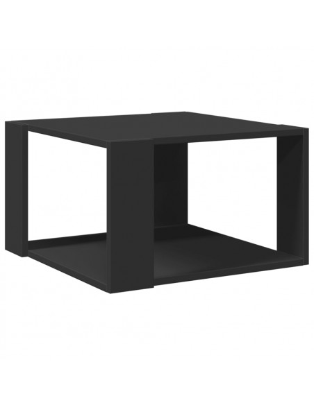 Tavolino da Salotto Nero 51,5x51,5x30 cm in Legno Multistrato