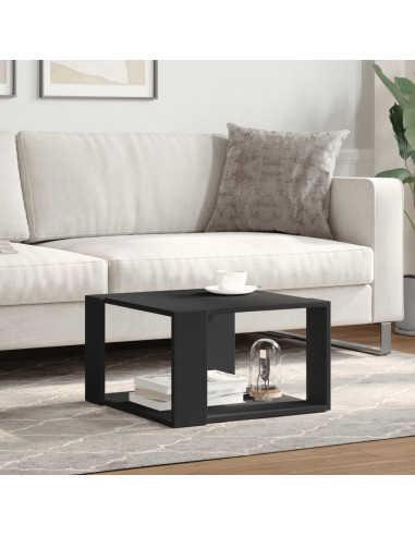 Tavolino da Salotto Nero 51,5x51,5x30 cm in Legno Multistrato