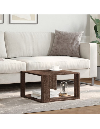 Tavolino Salotto Rovere Marrone 51,5x51,5x30 Legno Multistrato