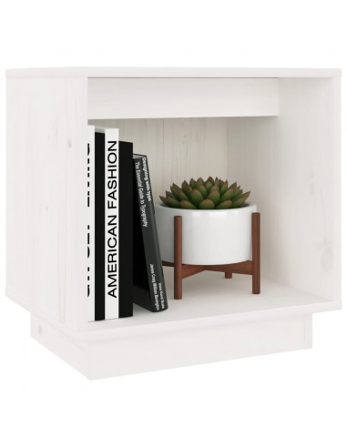 Comodini 2 pz Bianchi 40x30x40 cm in Legno Massello di Pino