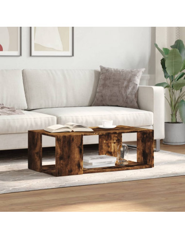 Tavolino da Salotto Rovere Fumo 89,5x48x30 cm Legno Multistrato