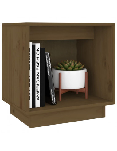 Comodino Marrone Miele 40x30x40 cm in Legno Massello di Pino