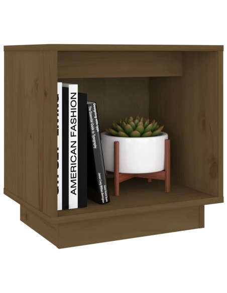Comodino Marrone Miele 40x30x40 cm in Legno Massello di Pino