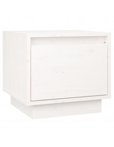 Comodino Bianco 35x34x32 cm in Legno Massello di Pino 2