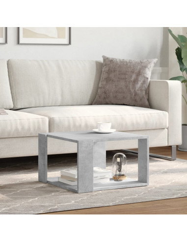 Tavolino Salotto Grigio Cemento 51,5x51,5x30 Legno Multistrato
