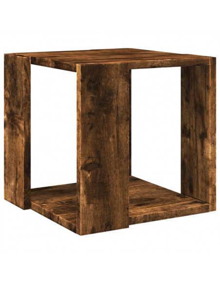 Tavolino da Salotto Rovere Fumo 32x32x30 cm Legno Multistrato