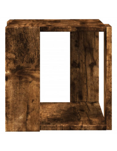 Tavolino da Salotto Rovere Fumo 32x32x30 cm Legno Multistrato