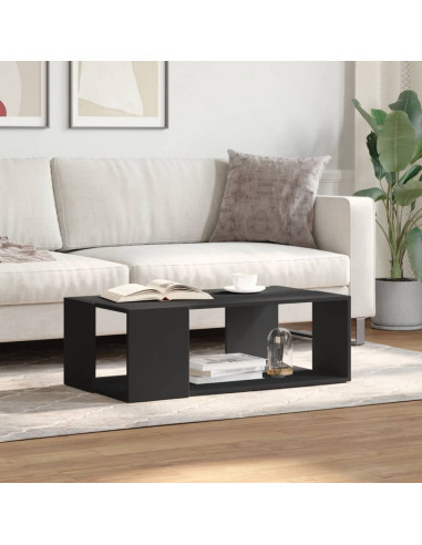 Tavolino da Salotto Nero 89,5x48x30 cm in Legno Multistrato