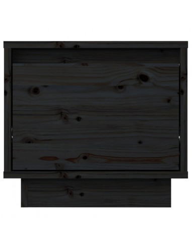 Comodino Nero 35x34x32 cm in Legno Massello di Pino