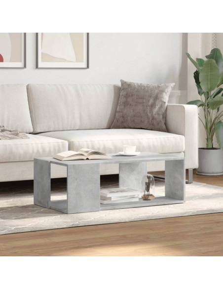 Tavolino Salotto Grigio Cemento 89,5x48x30cm Legno Multistrato