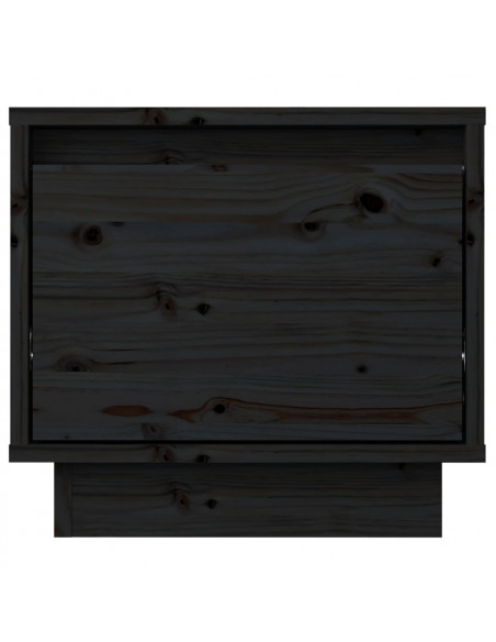 Comodini 2 pz Neri 35x34x32 cm in Legno Massello di Pino